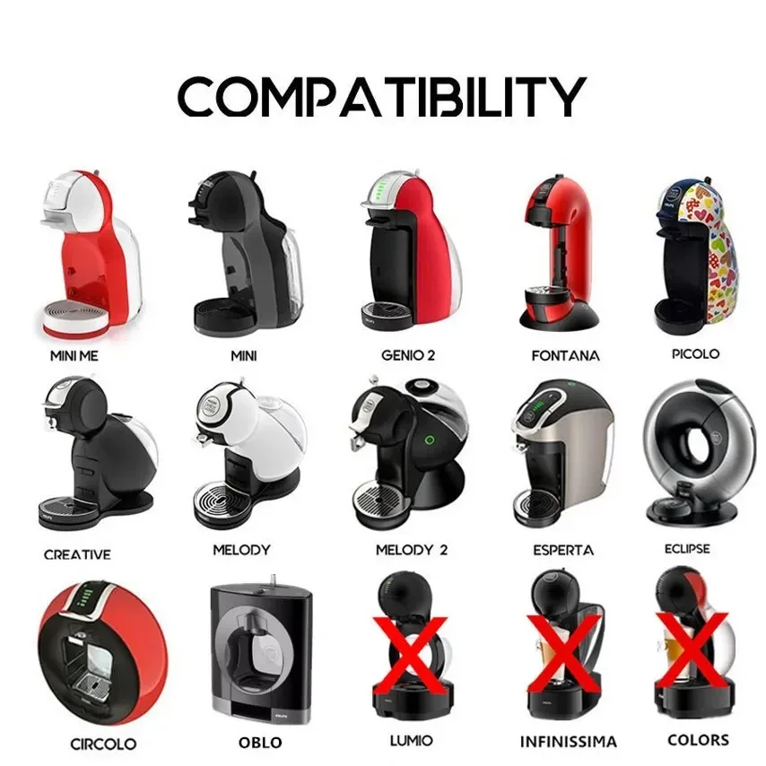 Reusable Coffee Capsule Filter Cup for Nescafe Dolce Gusto + Spoon - Refillable Caps for Coffee or Tea