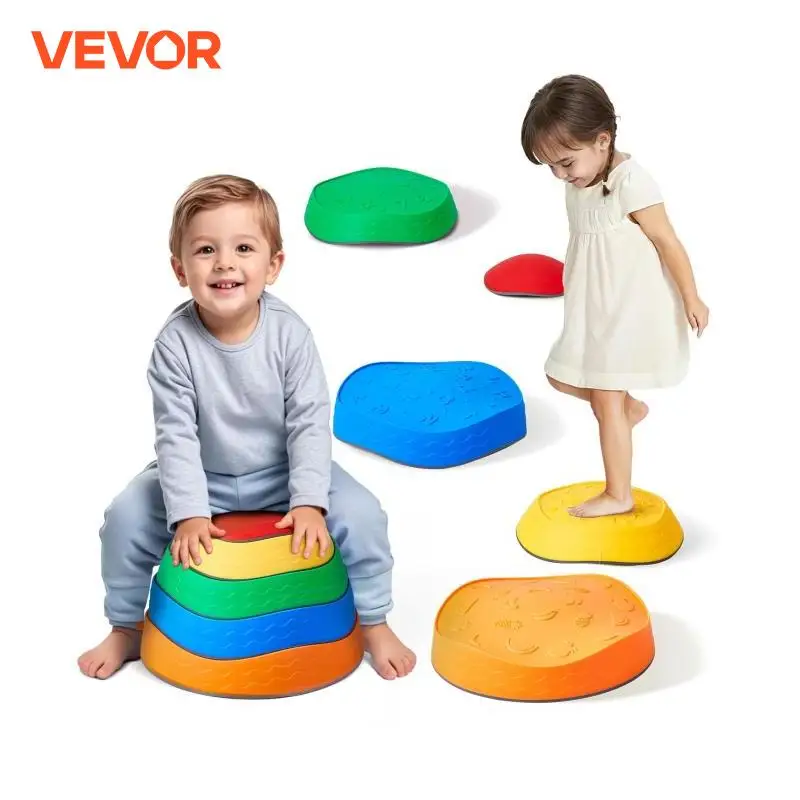 VEVOR 5PCS Balance Stepping Stones Montessori Children Toys Sensory Training Tactile Sensing for Kids Party Social Games