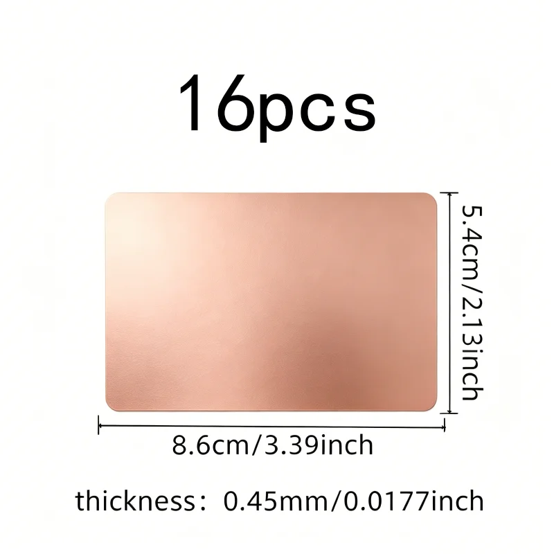 16 pcs 0.45mm Anodized Aluminum Tags Perfect for Laser Marking, designed for Metal ID Tags, Durable Scratch Resistant
