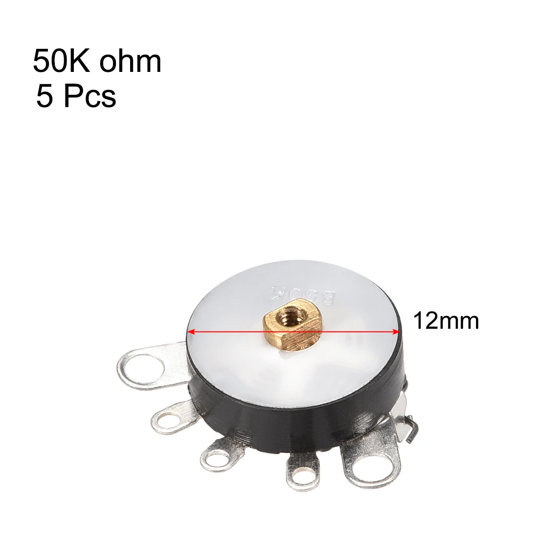 Uxcell Carbon Film Potentiometer Wheel Variable Resistors Single Turn Rotar Round Shaft to control Electrical devices 10/50K