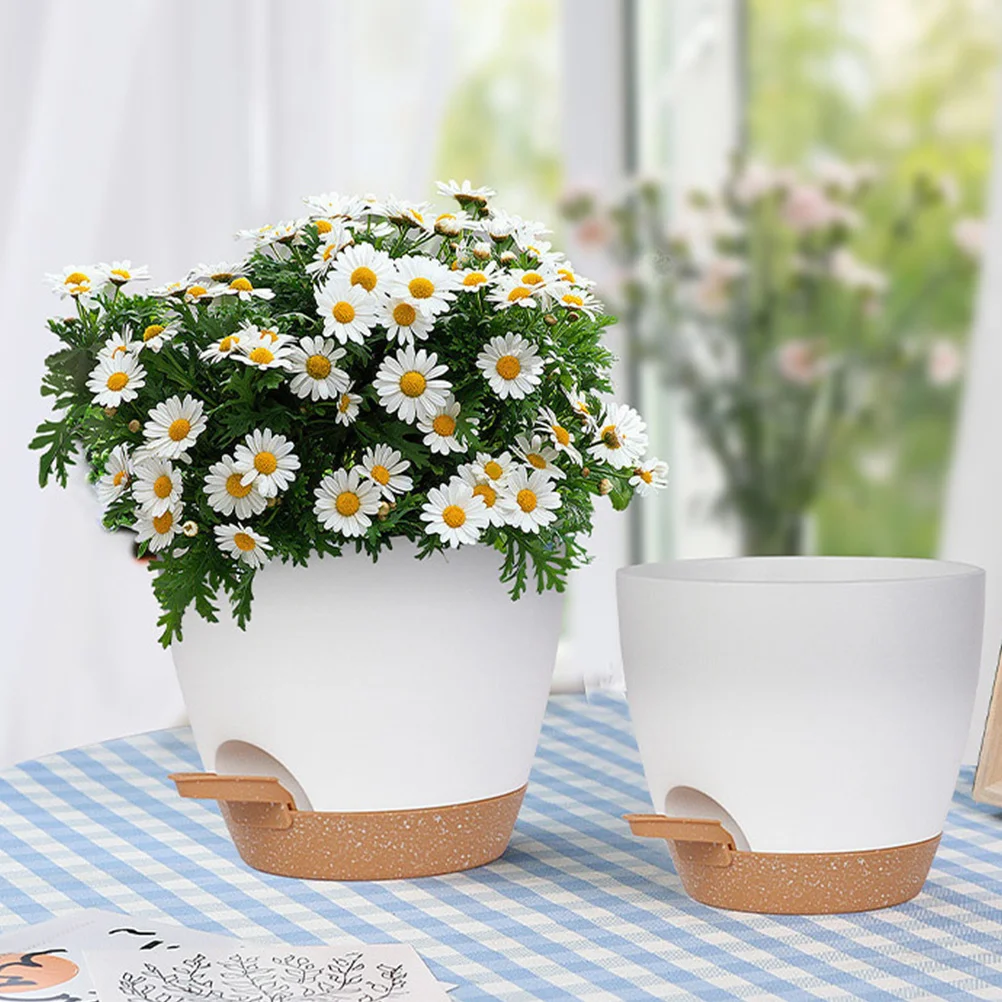 

3pcs Self Watering Flowerpot Kit Plastic Planter With Drainage For Indoor Plants Garden Succulents Automatic Bottom Watering