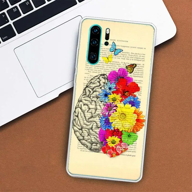 Medical Human Organs Brain Meridian Kidney Phone Case For Huawei Mate 40 Pro 30 20 Lite 10 Huawei P30 Lite P50 Pro P40 P20 P10 C