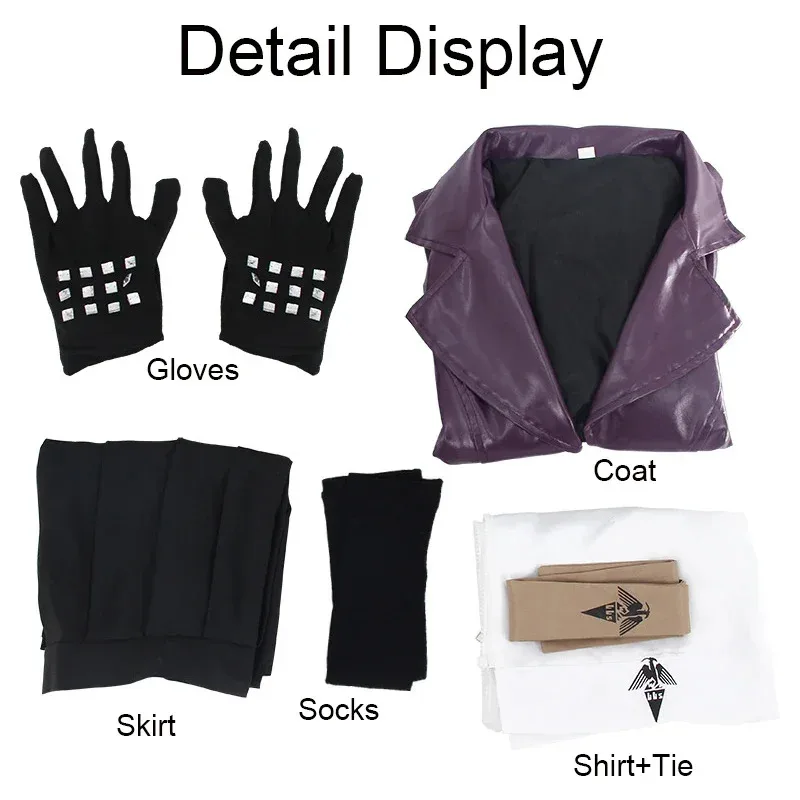 Sky02 Danganronpa kirigiri kyoko Cosplay Costume Uniform Anime Halloween Costumes for Women Men Clothes 6PCS Accessories An88Ji