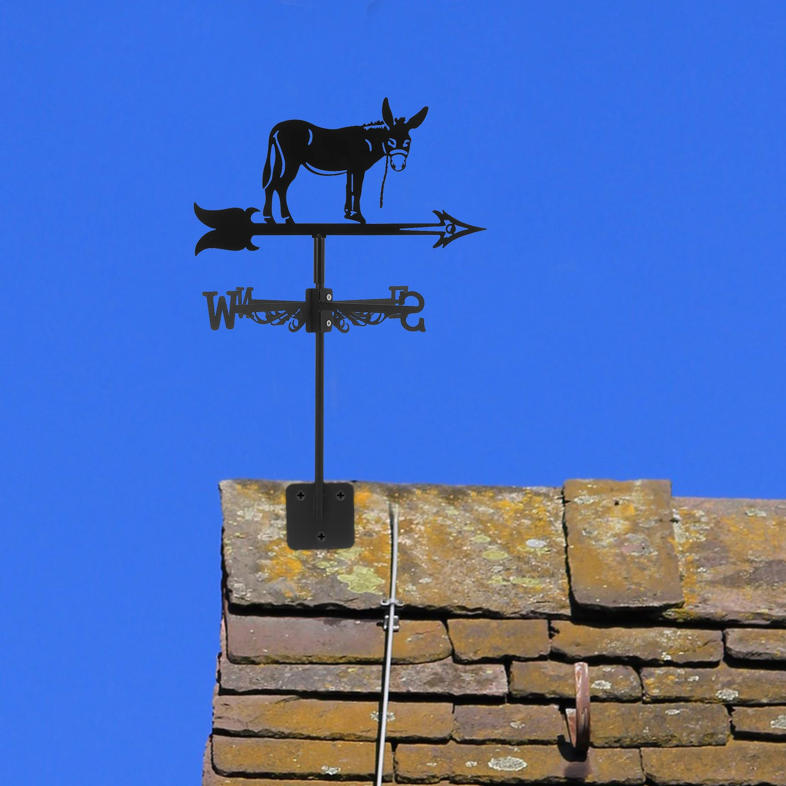 

Elegant Iron Donkey Weather Vane Decoration Wind Direction Indicator For Yard Metal Weathervane Outdoor Lawn Stakes