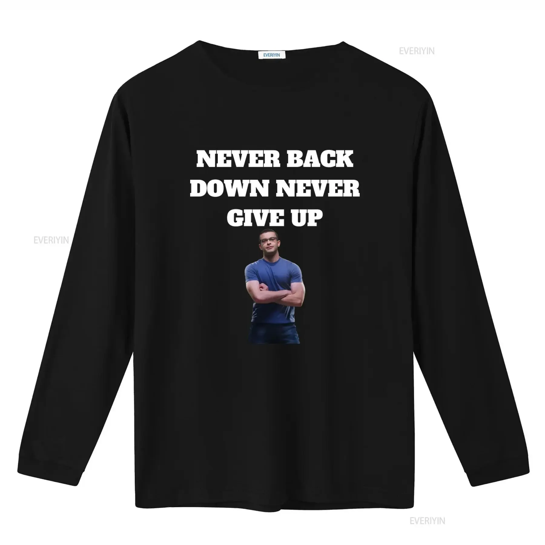 Inspirational Nick Eh 30 Never Back Down Give Up T Shirt for Men vintage Washed Versatile fashion Stretched streetwear Stylish