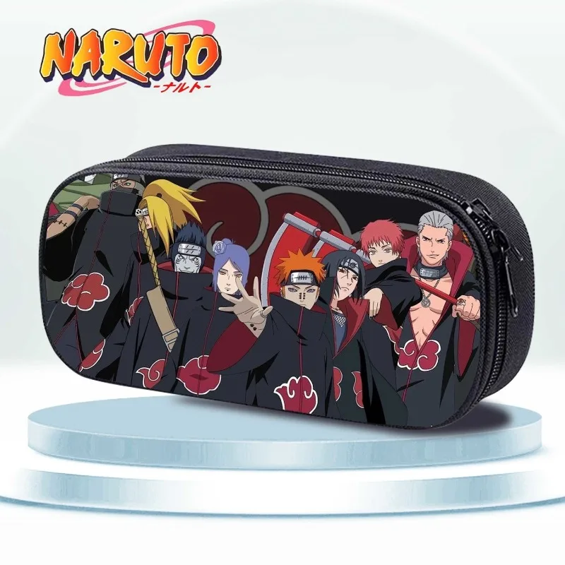 

Naruto Pencil Bag Naruto Kakashi Sasuke Multi-layer Stationery Box Large Capacity Zipper Canvas New Waterproof Pencil Box Gift