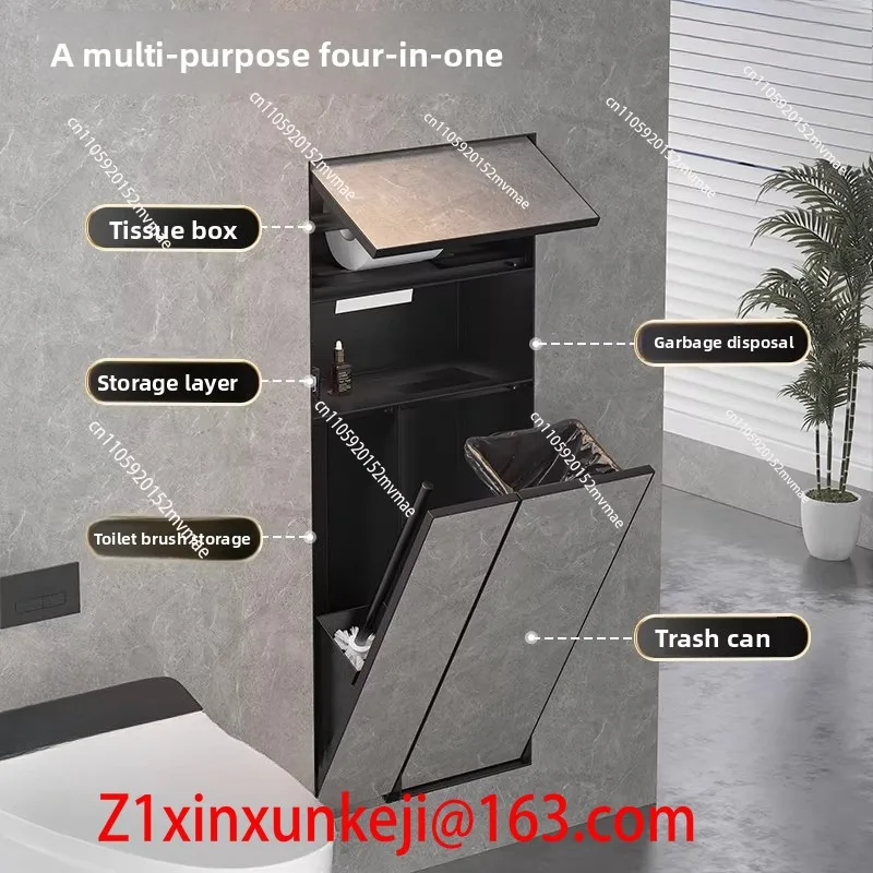 Hidden stainless steel niche toilet toilet embedded trash can tissue box rack can be customized wall cabinet