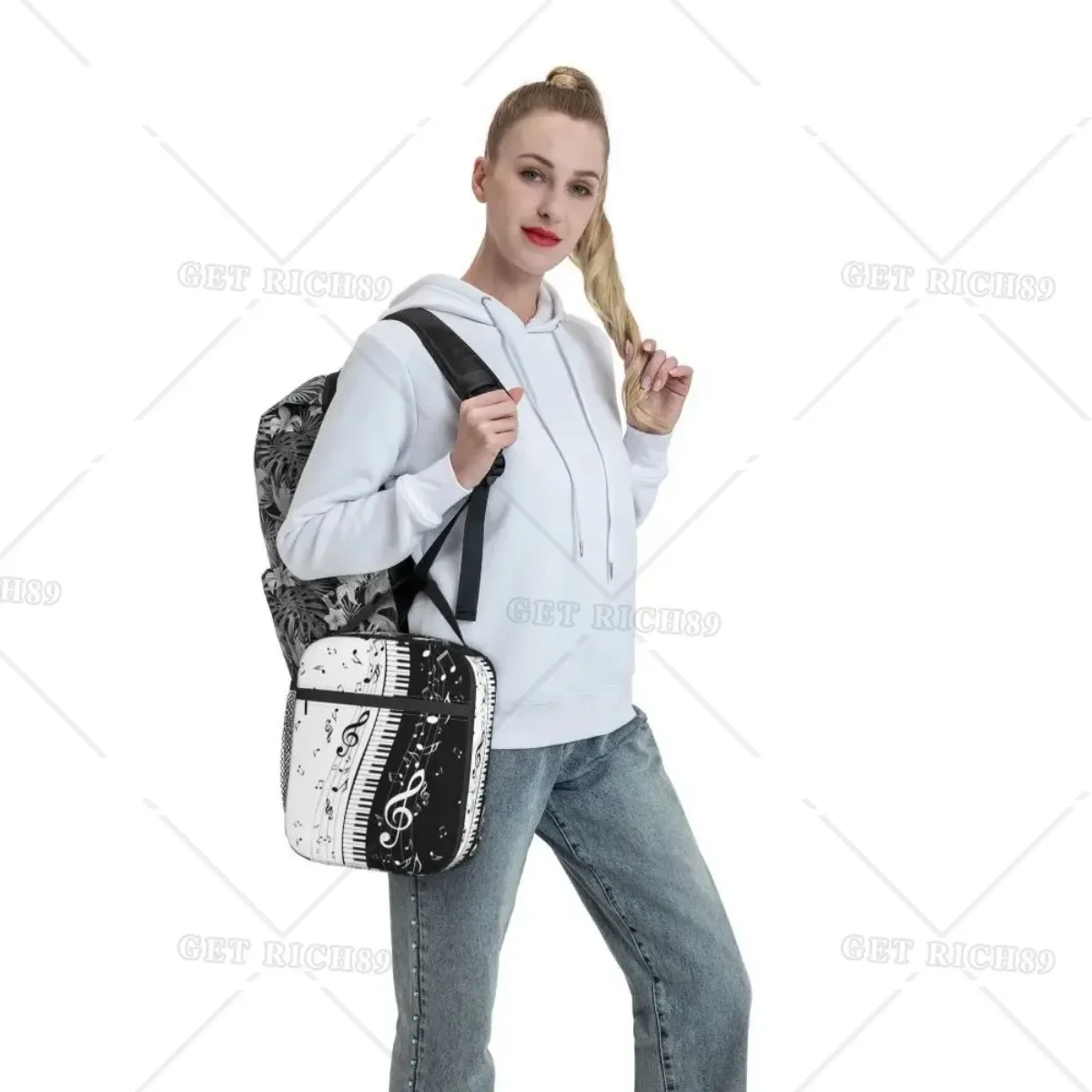 Aesthetic Piano Keys Musician Pianist Accessories Insulated Lunch Bag for Men Women Musical Notes Pianos Lunch Box for Work