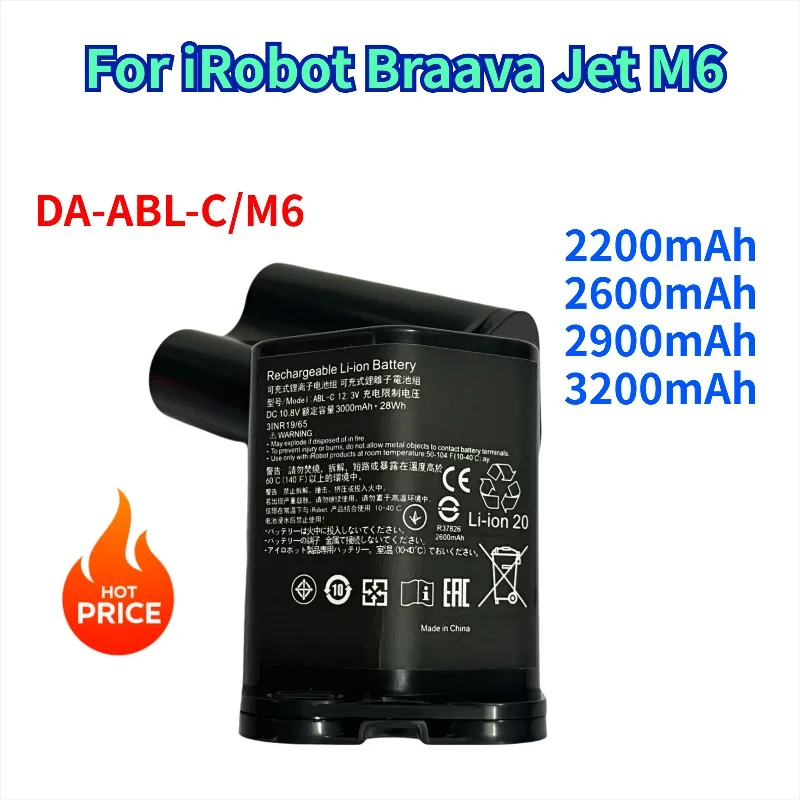 

ABL-C Battery for iRobot Braava Jet M6 Ultimate Robot Mop Battery 2200mAh/2600mAh/2900mAh3200mAh 10.8V 100% Original Replacement