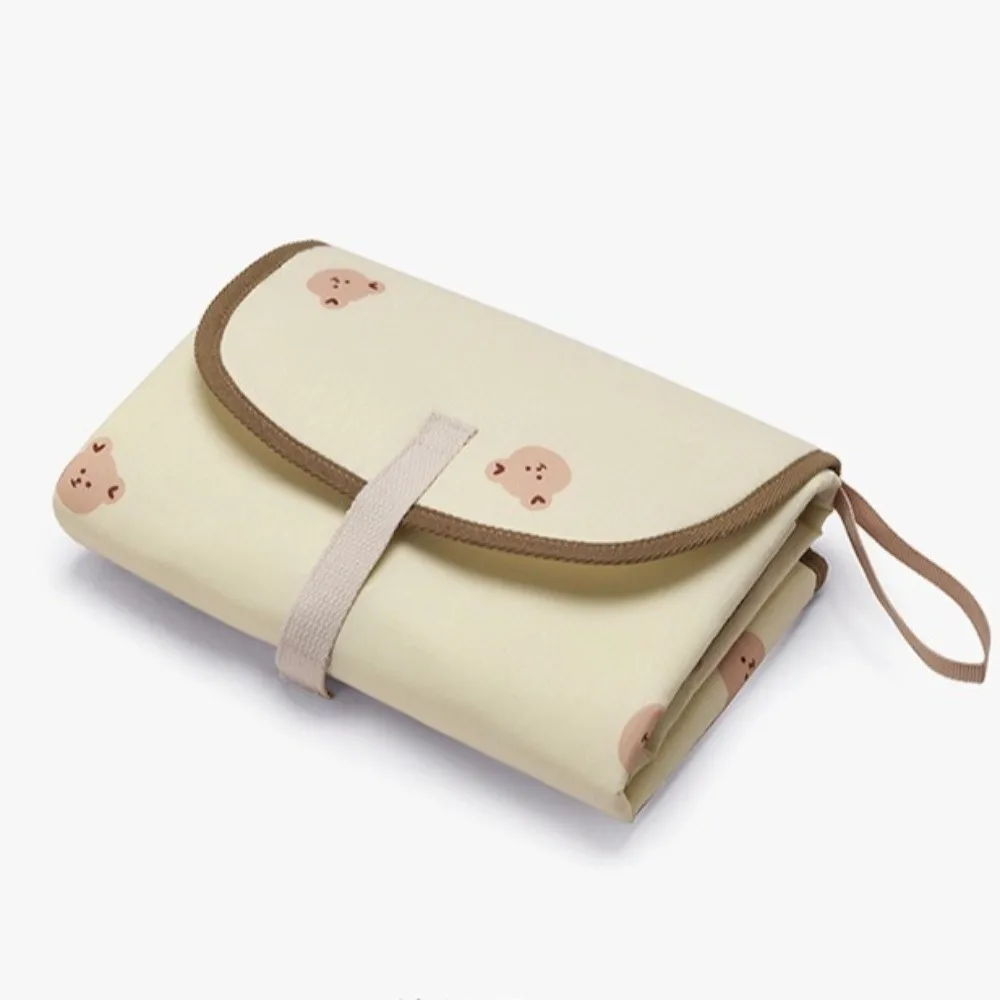 

Складной водонепроницаемый коврик для пеленания с рисунком медведя, для младенцев, съемный, легко моющийся, для смены подгузников, покрытие для кроватки