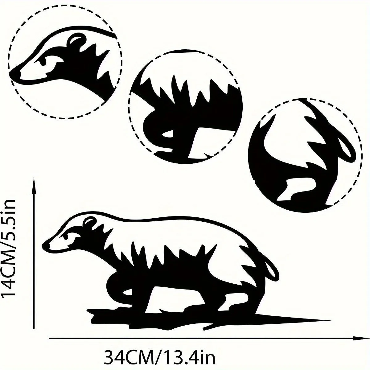 CIFbuy Metal Badger Branch Wall Art Rustic Aluminum Outdoor Decor for Garden Fence Cute Gift