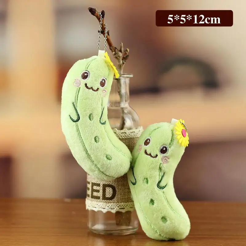 1pc 슈퍼 귀여운 봉제 오이 인형 펜던트 - 열쇠 고리 또는 배낭 액세서리로 이상적