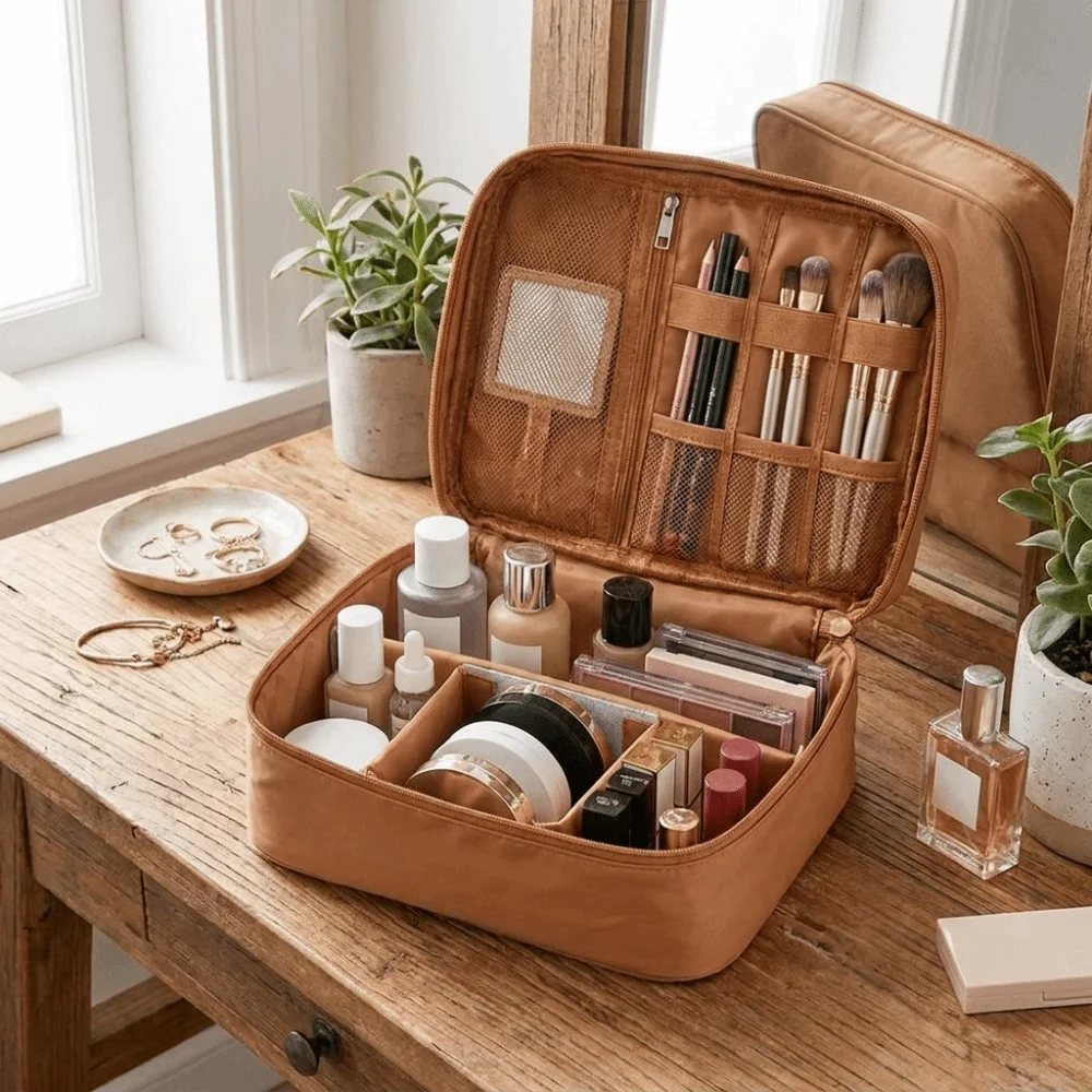 Thickened Oxford Cloth Travel Makeup Bag Single Layer Double-Layer Waterproof Travel Bag Convenient Design Portable