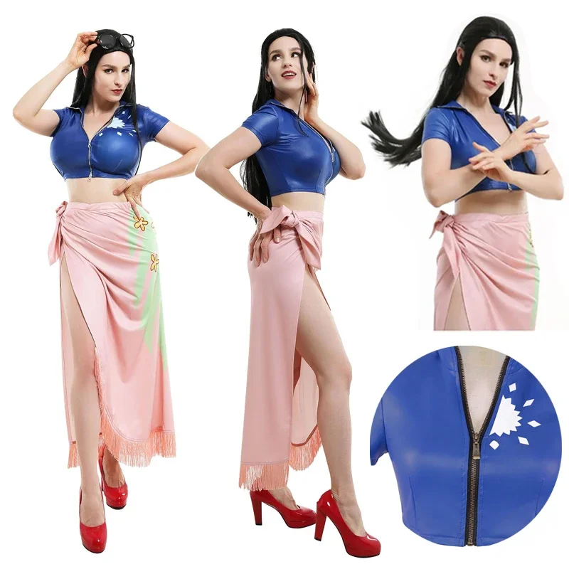 Anime Cosplay Costume Dress Outfits Nico Robin Cosplay Costume Glasses Party Wig Suit Costumes For Girl Halloween Carnival Suit