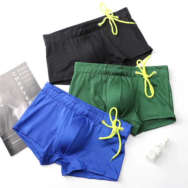 Men's Swimming Trunk Illuminated Swimsuits Built-in Cup for Shock Relief To Avoid Awkwardness Youth Hot Spring Pool Bathing Suit