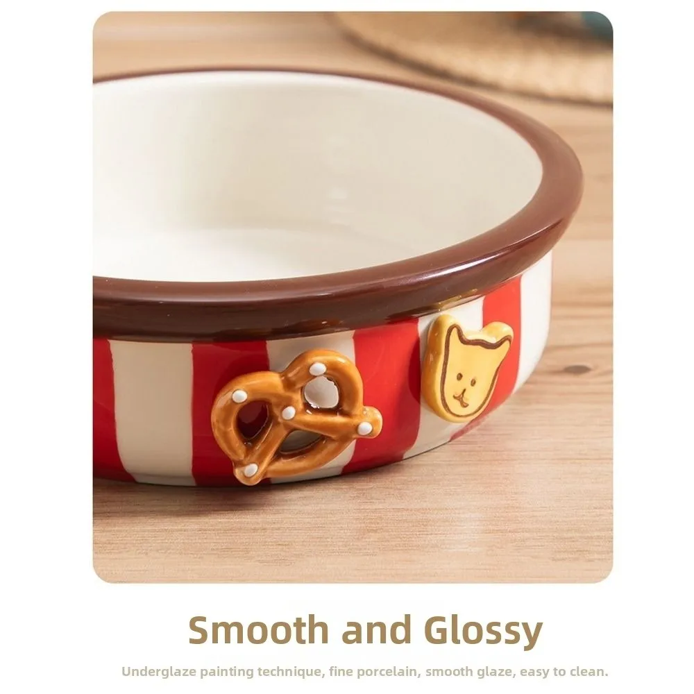 

Premium Anti-slip Dog Ceramic Bowl Thicken Handmade Kitten Food Basin Anti-Spill Cute Pet Water Feeders Indoor