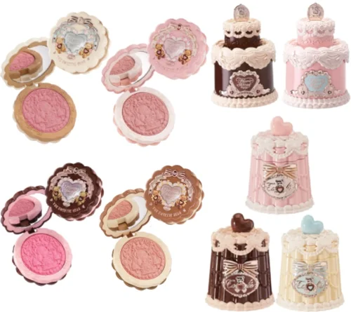 Flower Knows Sweetheart Bear, colorete, corrector, sombra de ojos, brillo de labios, colgante, Perfume, lápiz de cejas, cosméticos, maquillaje