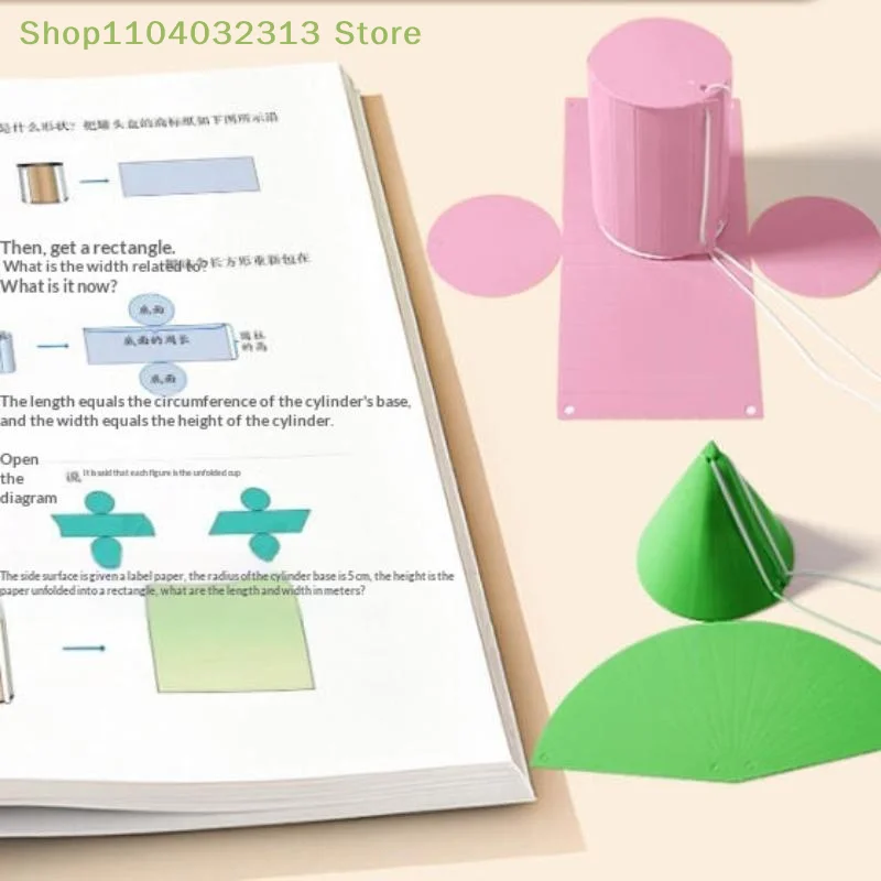 Montessori Educational Tracing Workbook Set for Kids - DIY Math Learning 3D Geometry Quiet Book for Spatial Thinking Training