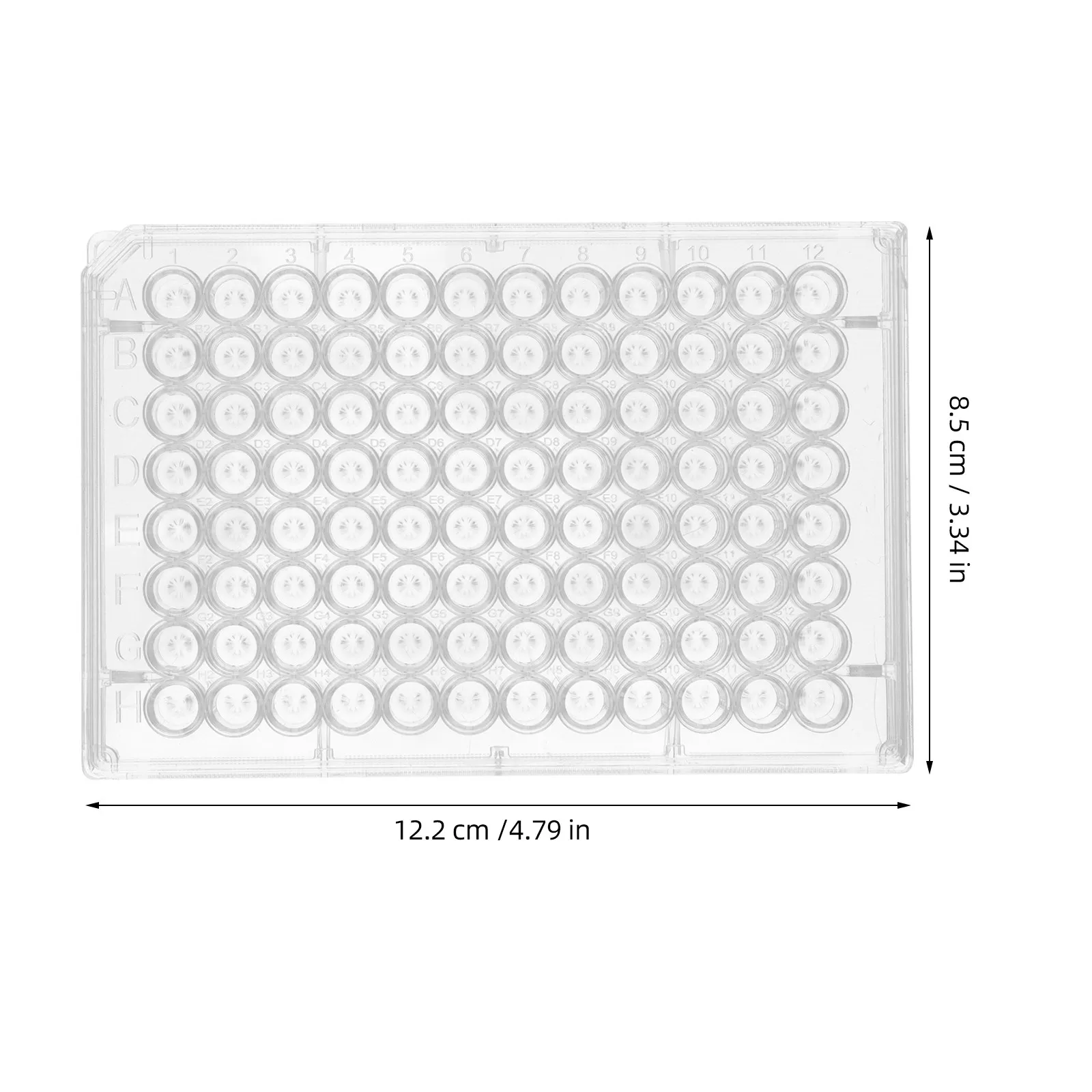 96 Well Transparent Cell Culture Plate Flat Tissue Culture Plate for Cell Growth Observation and Reusable Lab