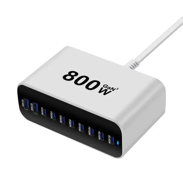 Multi-port charging 800W gallium super nitride charger fast charging, station desktop