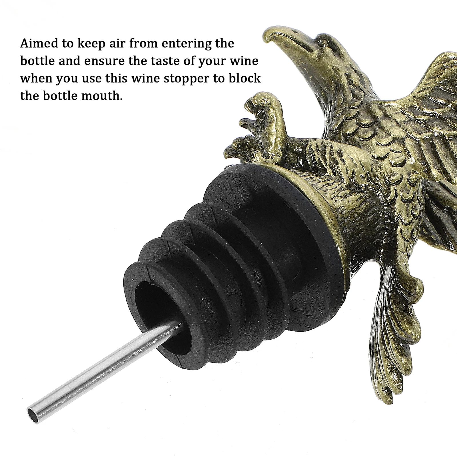 

Eagle Shaped Pourer Zinc Alloy Retro Style Delicate Spout Sealed Airtight Prevent Oxidation Metal Stopper