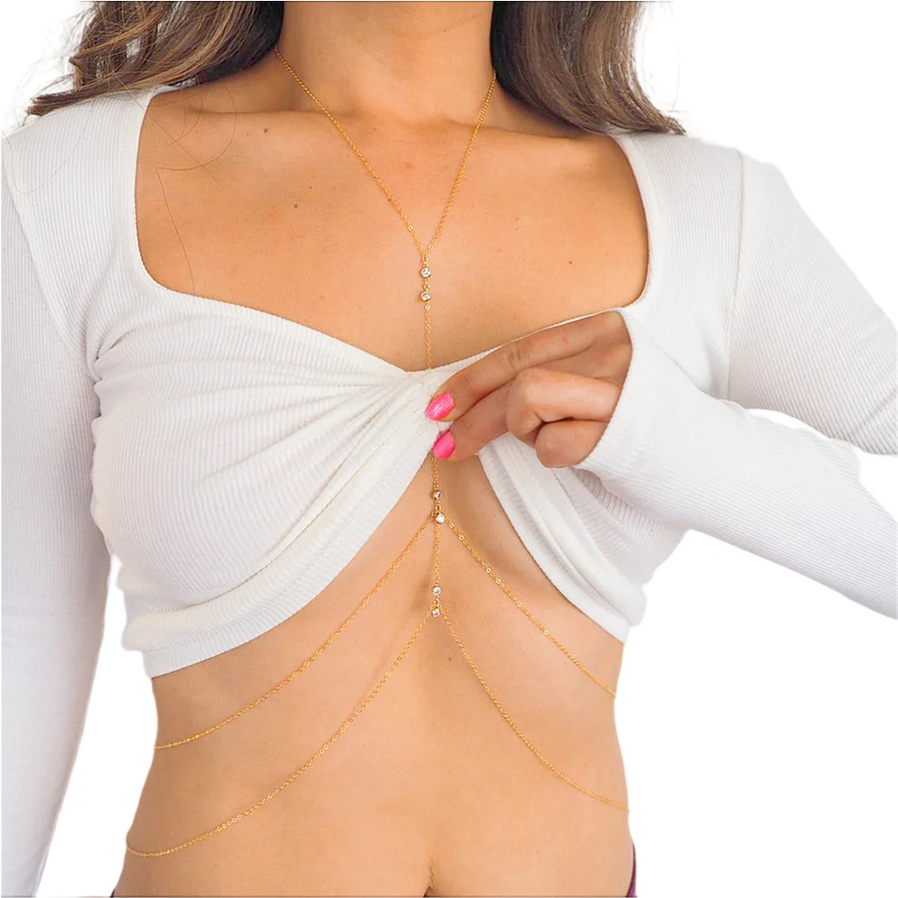 Sexy​ ​Lingerie Women Body Chain Simple Metal Scallop Pendant Transparent Waist Chain For Women Festival Outfit Jewelry