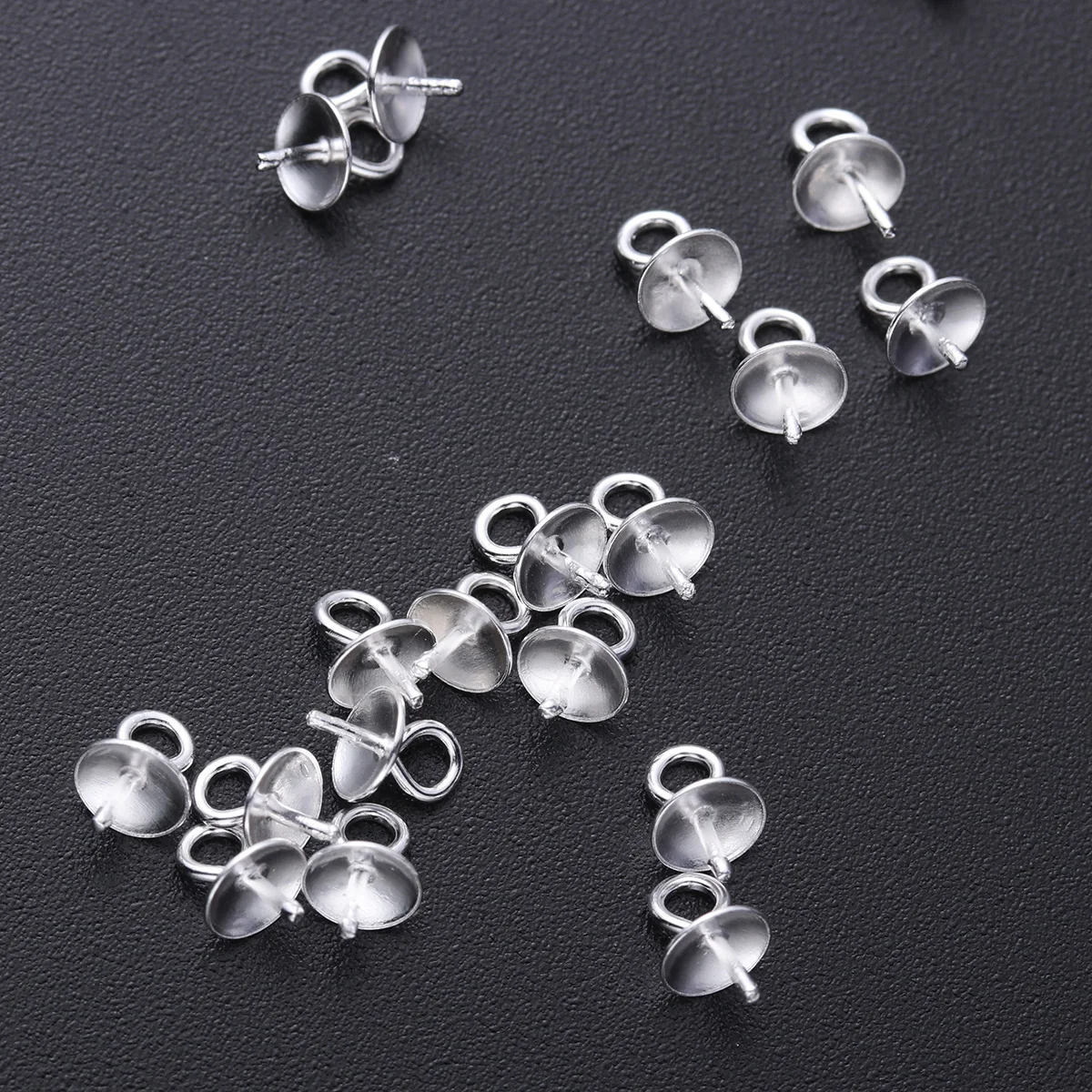 

20 Pcs Jewelry Accessory Eye Pins for Making Gemstone Connector Charms Connectors Pendants Bail Cups Glass Beads