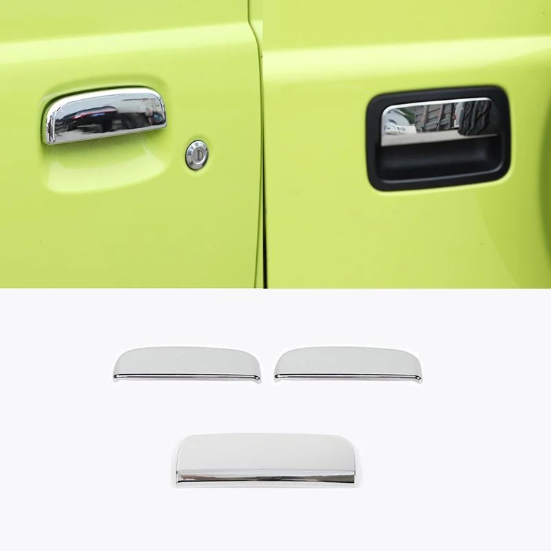 Rear Trunk Door Handle Cover Decoration Stickers Trim Kit for Suzuki Jimny 2019 2020 Car Accessories, Silver