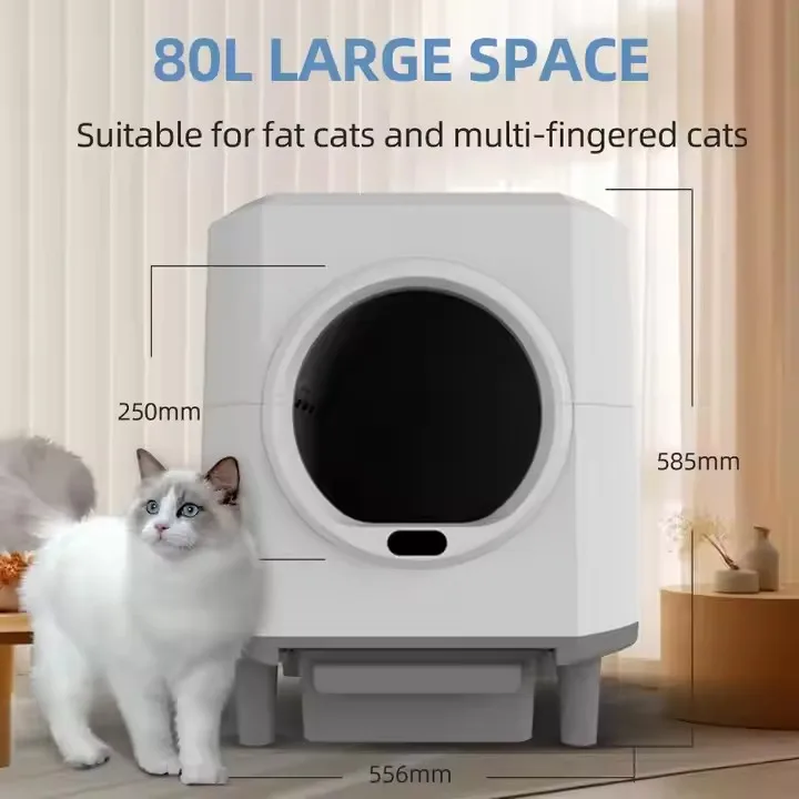 Top Grade Smart Eco-friendly Plastic 90L Odor Control Cat    Box for Busy Pet Owners with Easy Maintenance Home Hygiene