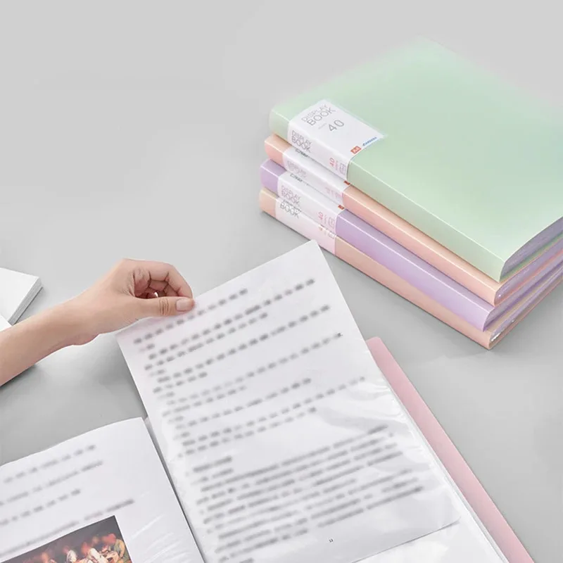 A4フォルダー情報キット、1個、学生が試験用紙を保管するための透明な多ページ情報ファイル