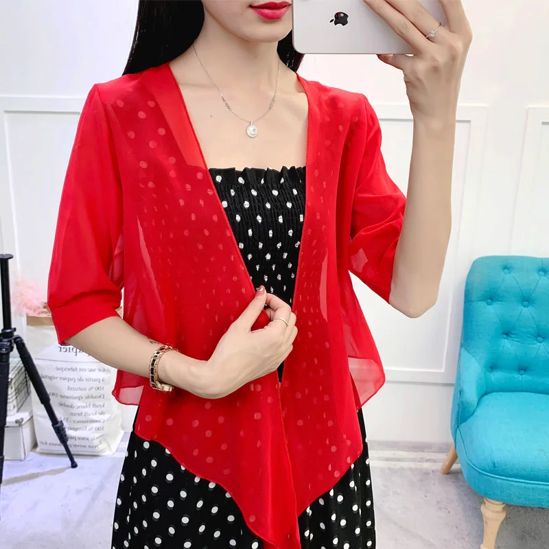 Black Red White Lace  Bolero Women Open Front Party Dress Cape Shrug Ladies Chiffon Cardigan Wedding Jacket Bridal Wraps Shawls