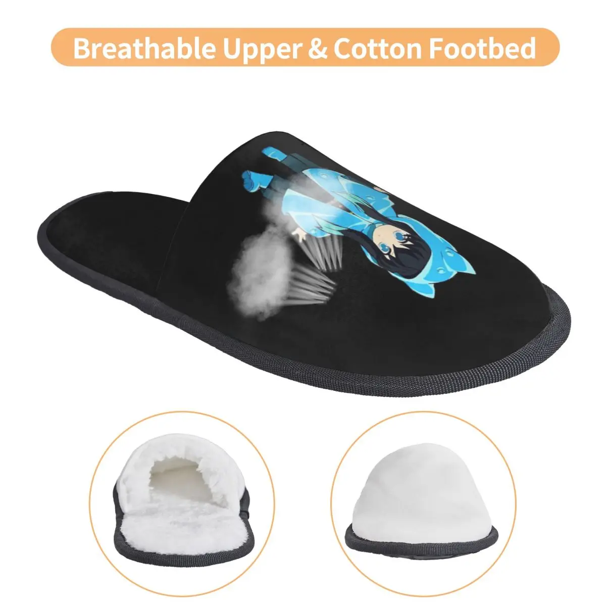 Zapatillas personalizadas de Muichiro Tokito, zapatillas de casa suaves y cálidas de espuma viscoelástica para mujer, zapatos cómodos para interiores