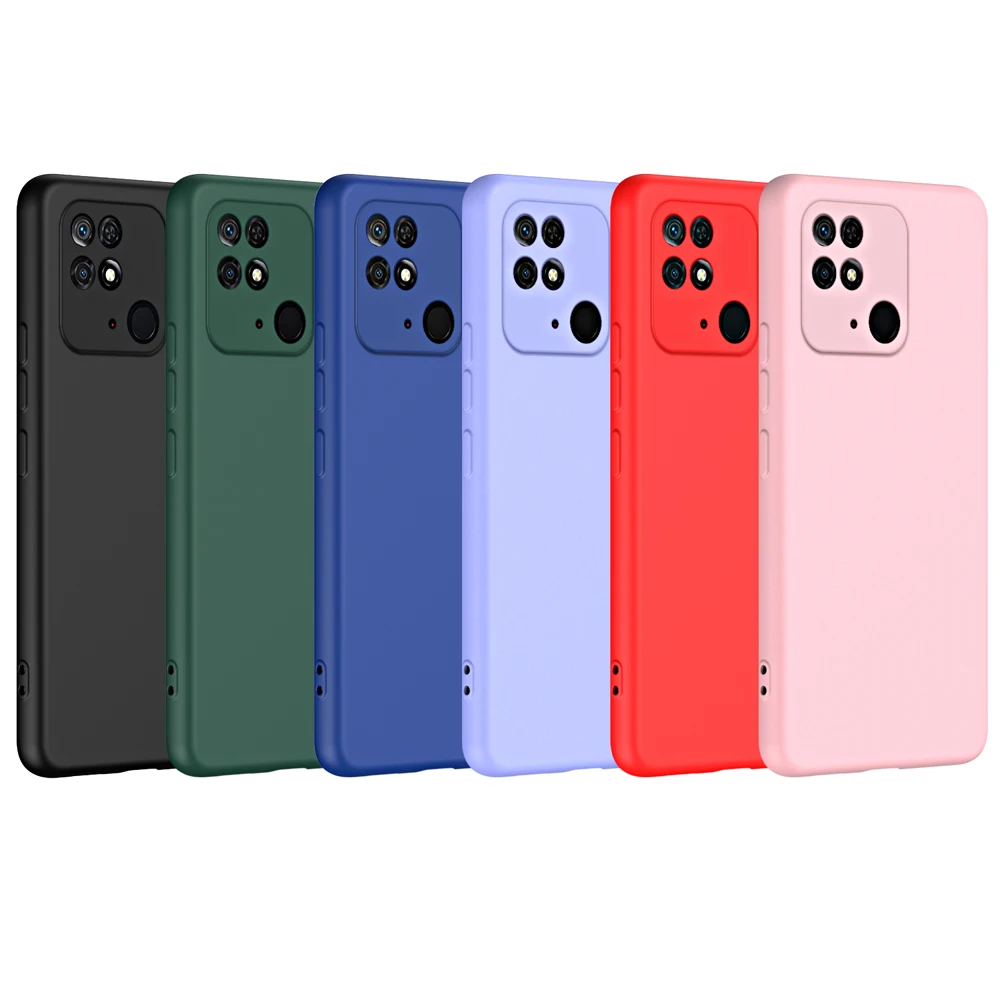 Original Solid Silicone Case for Xiaomi Redmi 10C 10A 9A 9C 12c Cover Redmi Note 10 10S 11 11s 12s 12 Pro Plus 5G A1 A2 Cases