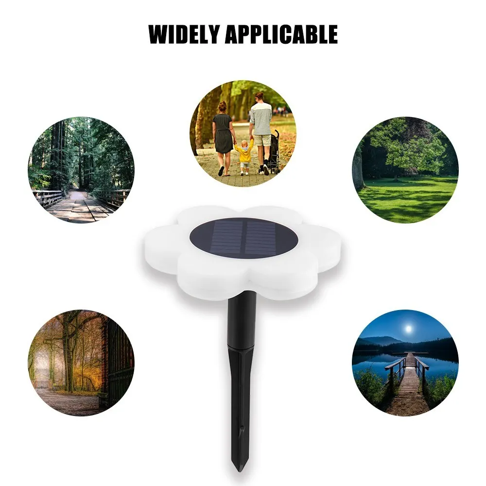 Decdeal LED Solar Lights Garden Light Multicolor Pathway Walkway Lawn Patio Backyard Lighting Outdoor Waterproof Landscape Lamp