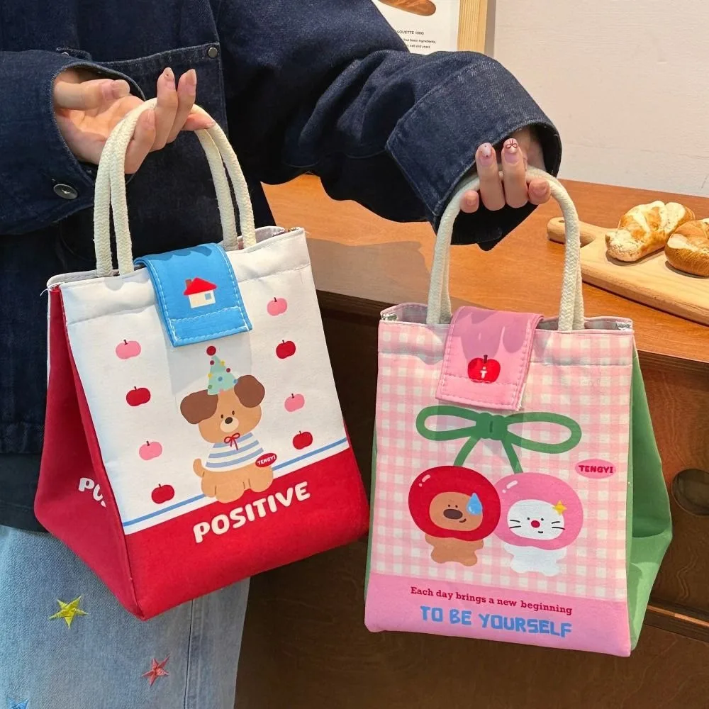 

Creative Insulated Lunch Box Bag Large Capacity Cartoon Storage Bag Waterproof Portable Tote Bag for Student Office