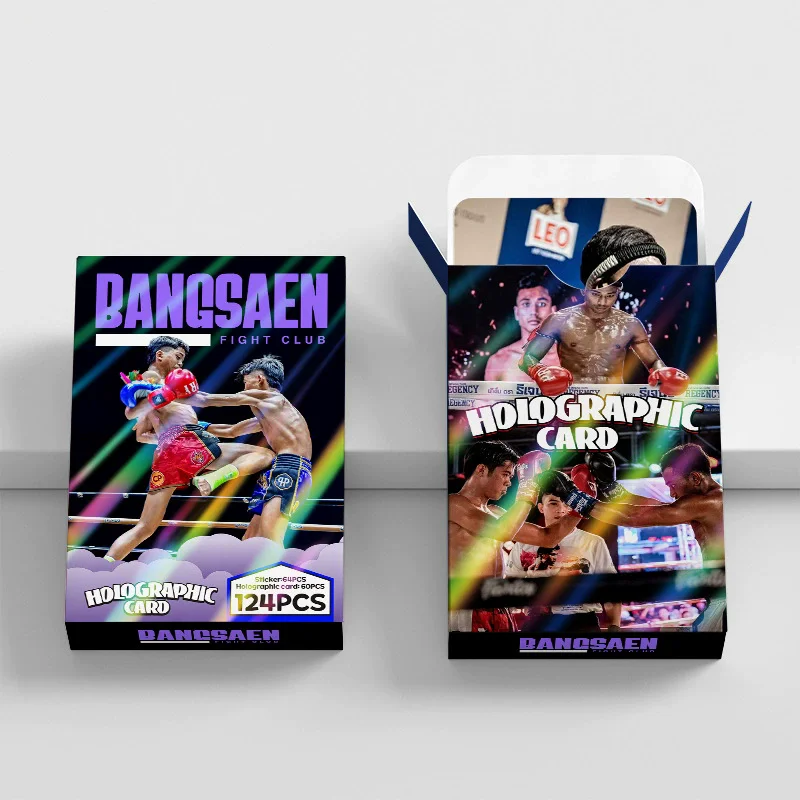 مجموعة بطاقات Lomo Laser Lomo مكونة من 124 قطعة من تايلاند Bangsaen Fight Club - بطاقات صور ثلاثية الأبعاد صغيرة مع ملصقات