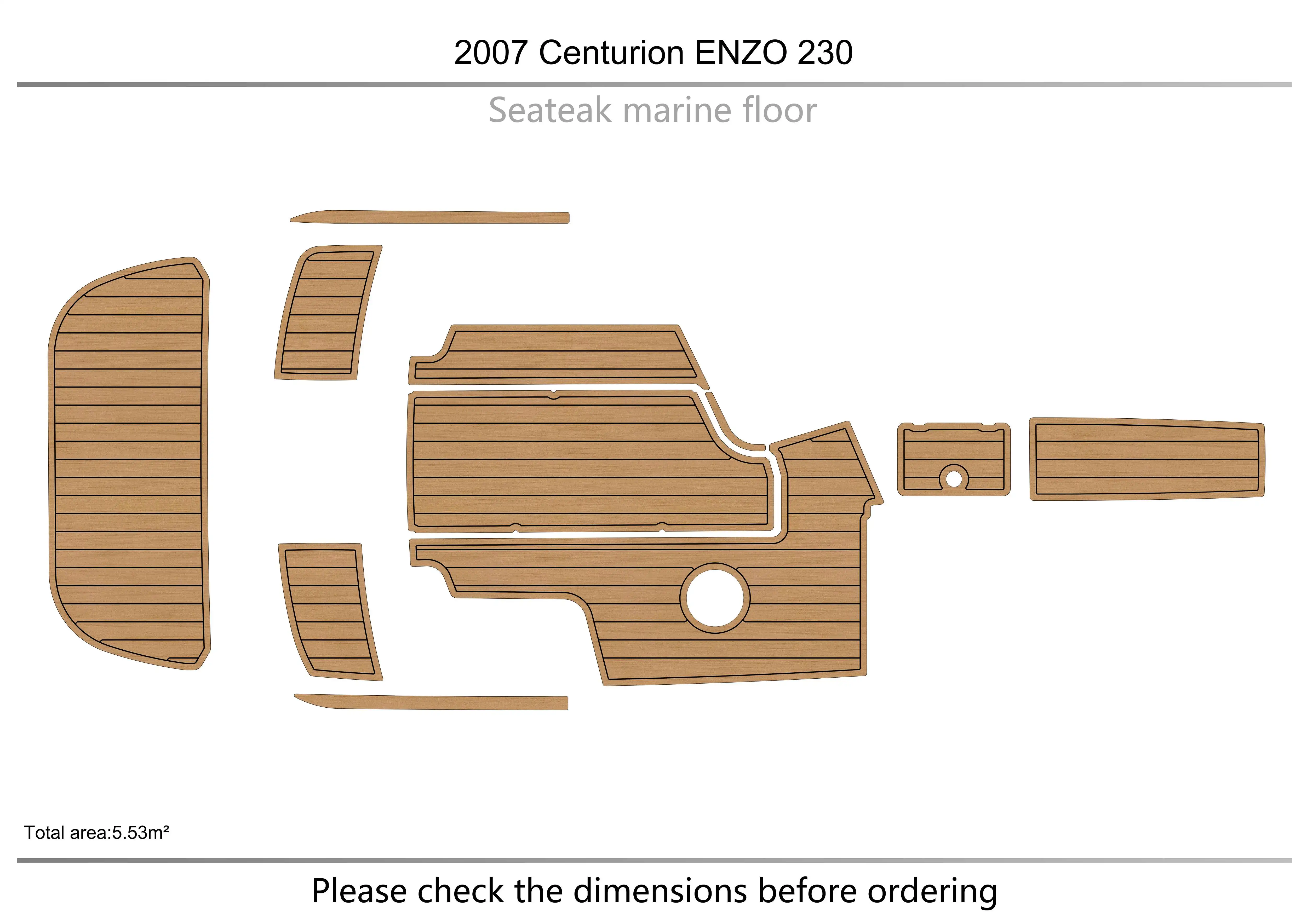 

2007 Centurion ENZO 230 Cockpit swimming platform 1/4" 6mm EVA fAUX carpet Water Ski Yacht Fishing Boat Non-slip mat floor