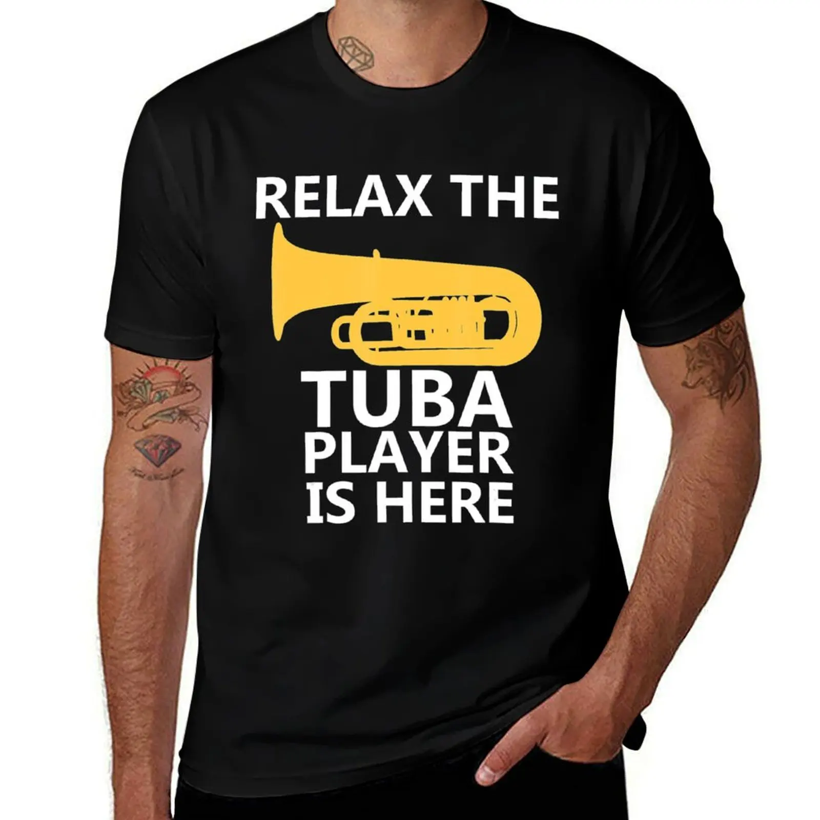 Camiseta informal con estampado artístico de "Relax The Tuba Player Is Here Music Player"