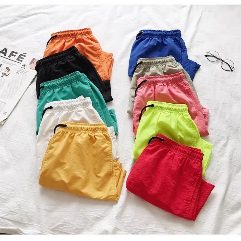 Men Shorts Summer Sports Quick Drying Pants Loose 5-Point Large Shorts Worn Beach Casual Mid Length Running Lightweight Shorts