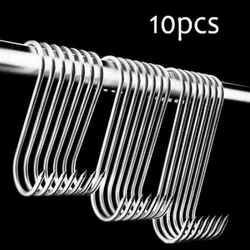 Stainless Steel S Butcher's Meat Hook Tool for Hot and Cold Smoking Butchering Hunting Chicken BBQ Pork Sausage Bacon Grill Hook