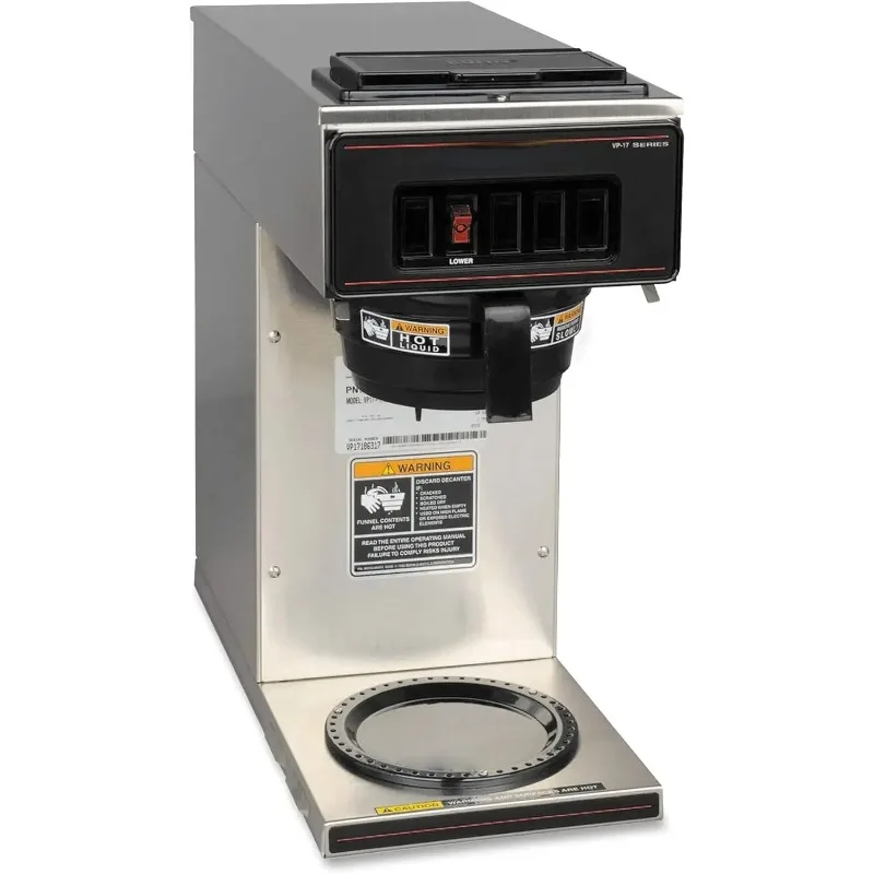 13300.0001 VP17-1SS Pourover Coffee Brewer with 1-Warmer, Stainless Steel, Silver, Standard