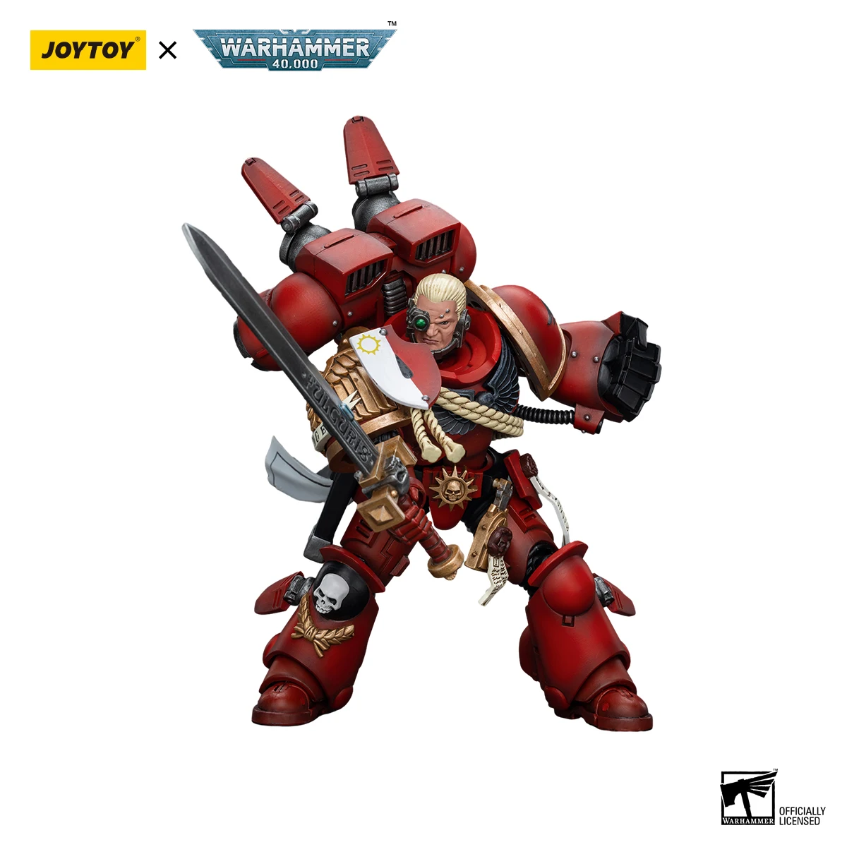 Figurki akcji JOYTOY Warhammer 40,000 1/18 Blood Angels Kapitan z Jump Packiem Model Militarny Anime