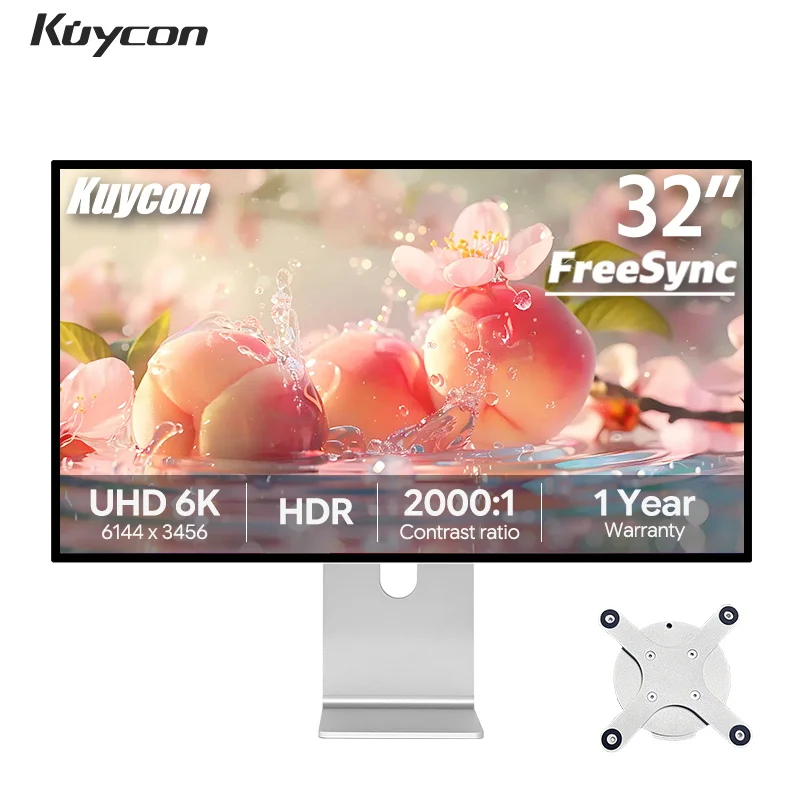 Kuycon G32P Computer Monitor 32 Inch 6K UHD LED PC Display 99%sRGB IPS Monitor Eyecare Anti-glare Screen G-sync VESA Compatible