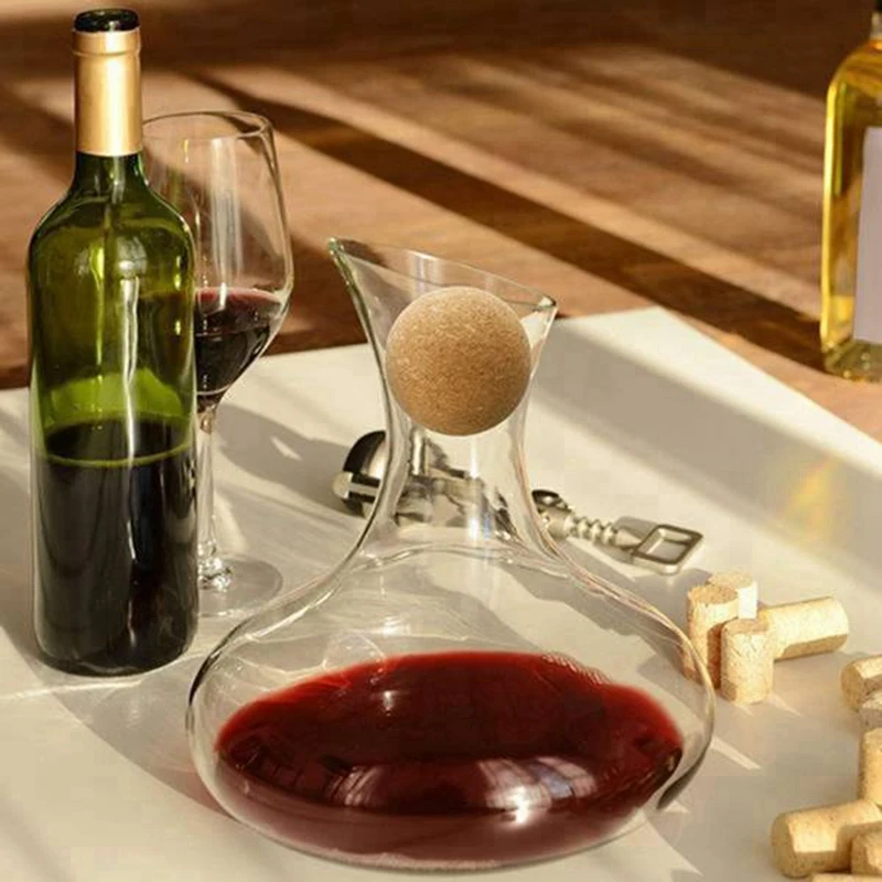4 Pieces Wooden Cork Ball Wine Stopper, Cork Ball Stopper For Wine Decanter Carafe Bottle Replacement 2.1 Inch/ 5.5 Cm