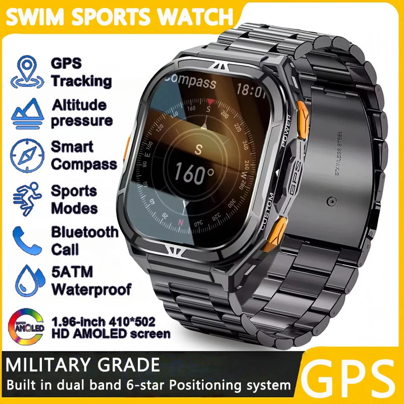 

New For XIAOMI Sport Wristband Built-in GPS&Compass BT Call Smartwatch Altimeter Health Monitoring 3ATM Waterproof Swim Watches