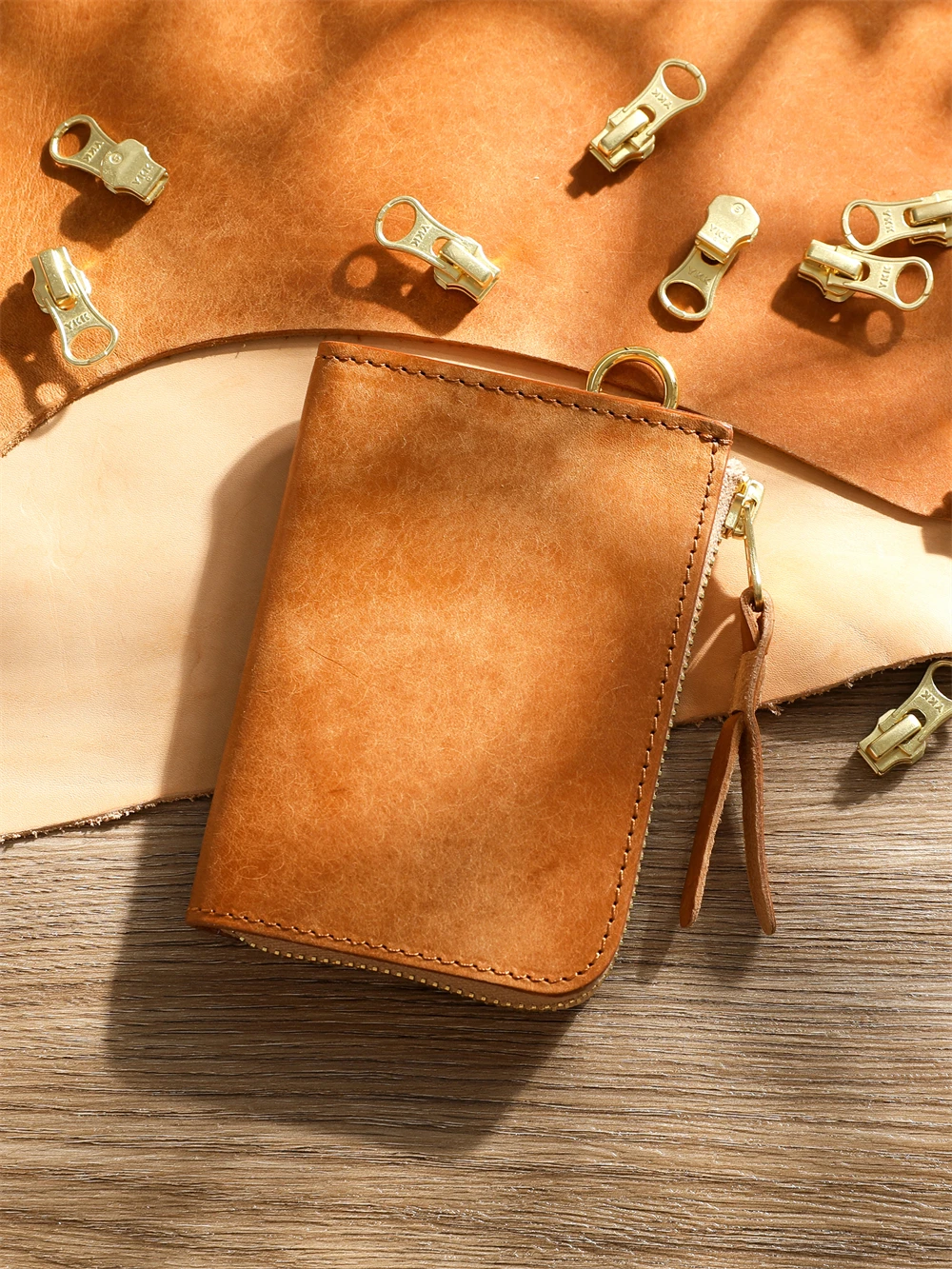 

Hanrted верхний слой растительного дубления из воловьей кожи или кошелек из натуральной кожи на молнии с зажимом для денег горизонтальный кожаный кошелек