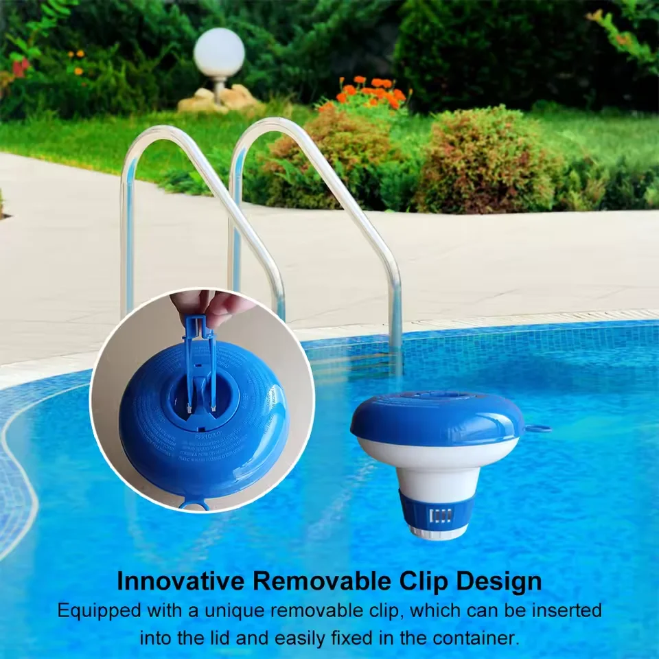 Floating Swimming Pool Chemical Dispenser for Chlorine Bromine Tablets Adjustable Spa Hot Tub Cleaning Supplies