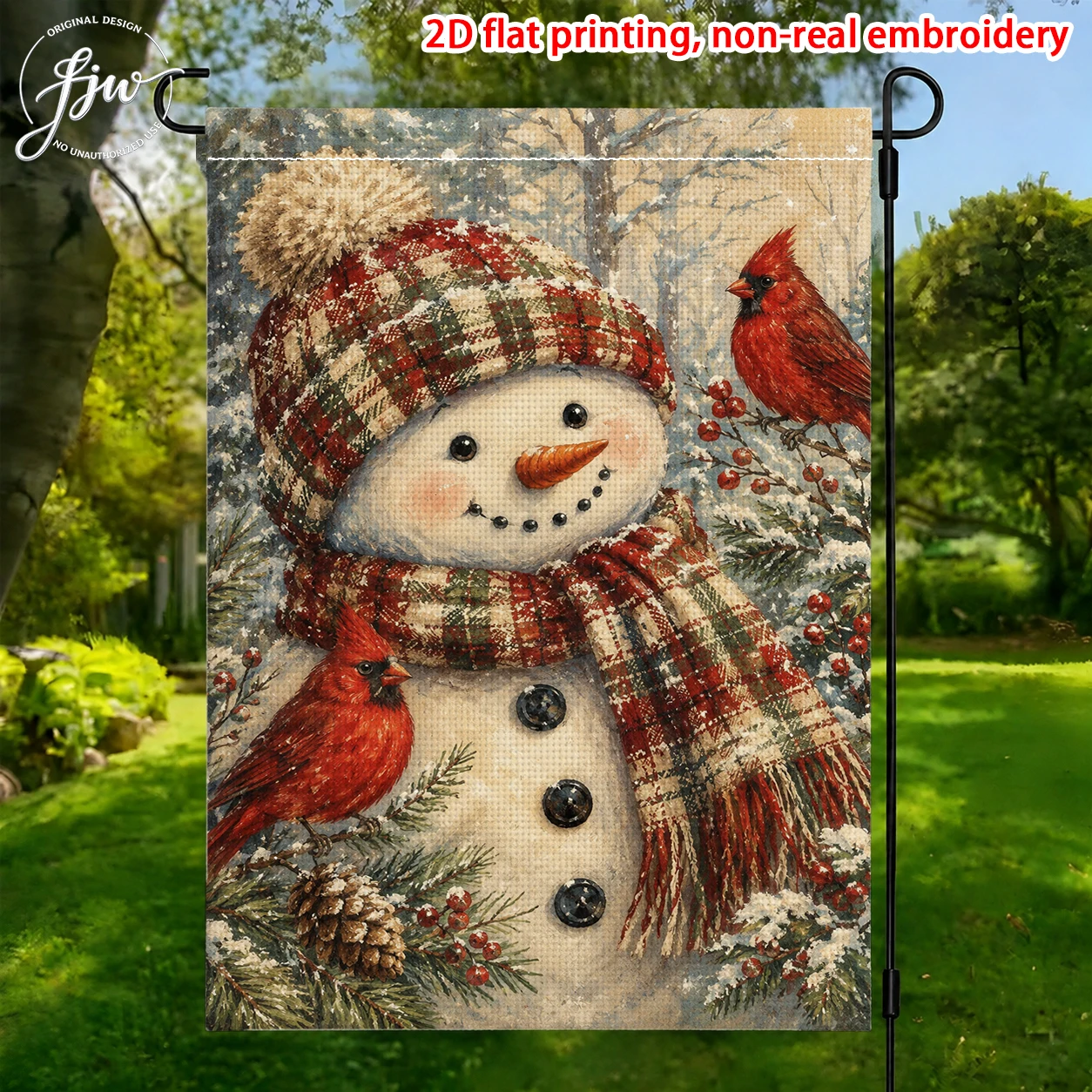 1pc Vintage Christmas Winter Garden Flags  Holiday Outdoor Yard Decorative Flags for Seasonal Home Lawn Patio