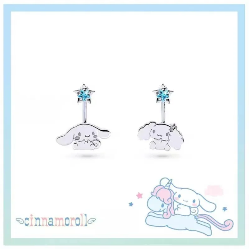 

Sanrio A Pair of Cute Cartoon Cinnamoroll Earrings with Star Stud Earrings for Women Girls Trendy Sweet Jewelry Accessories