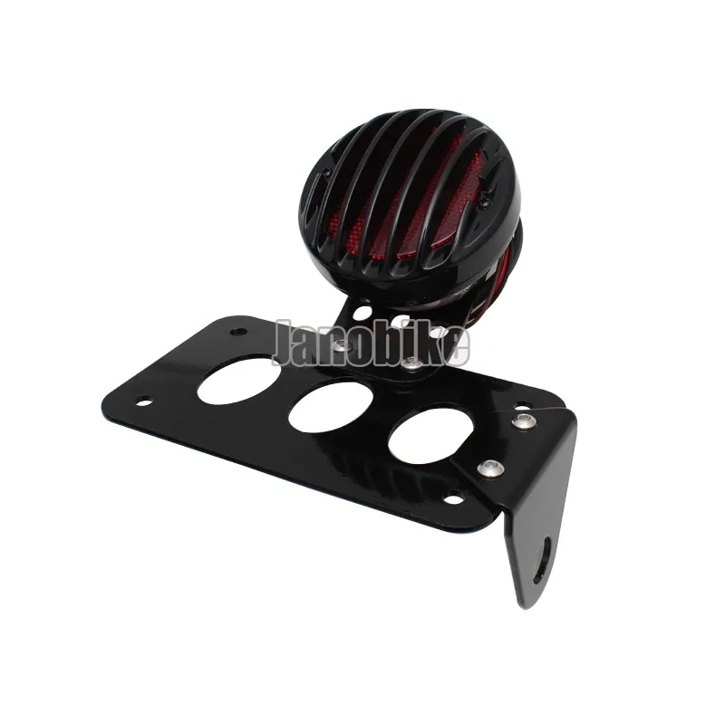 Soporte de placa de matrícula de luz trasera de motocicleta, montaje lateral, compatible con Harley Sportsters Bobber Honda Yamaha